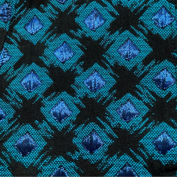 NWT EVA FRANCO Sleeveless A-Line Dress Black Blue Metallic Shimmer Lined Size 10 - Picture 3 of 10